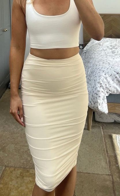 Ruffled Midi Skirt
